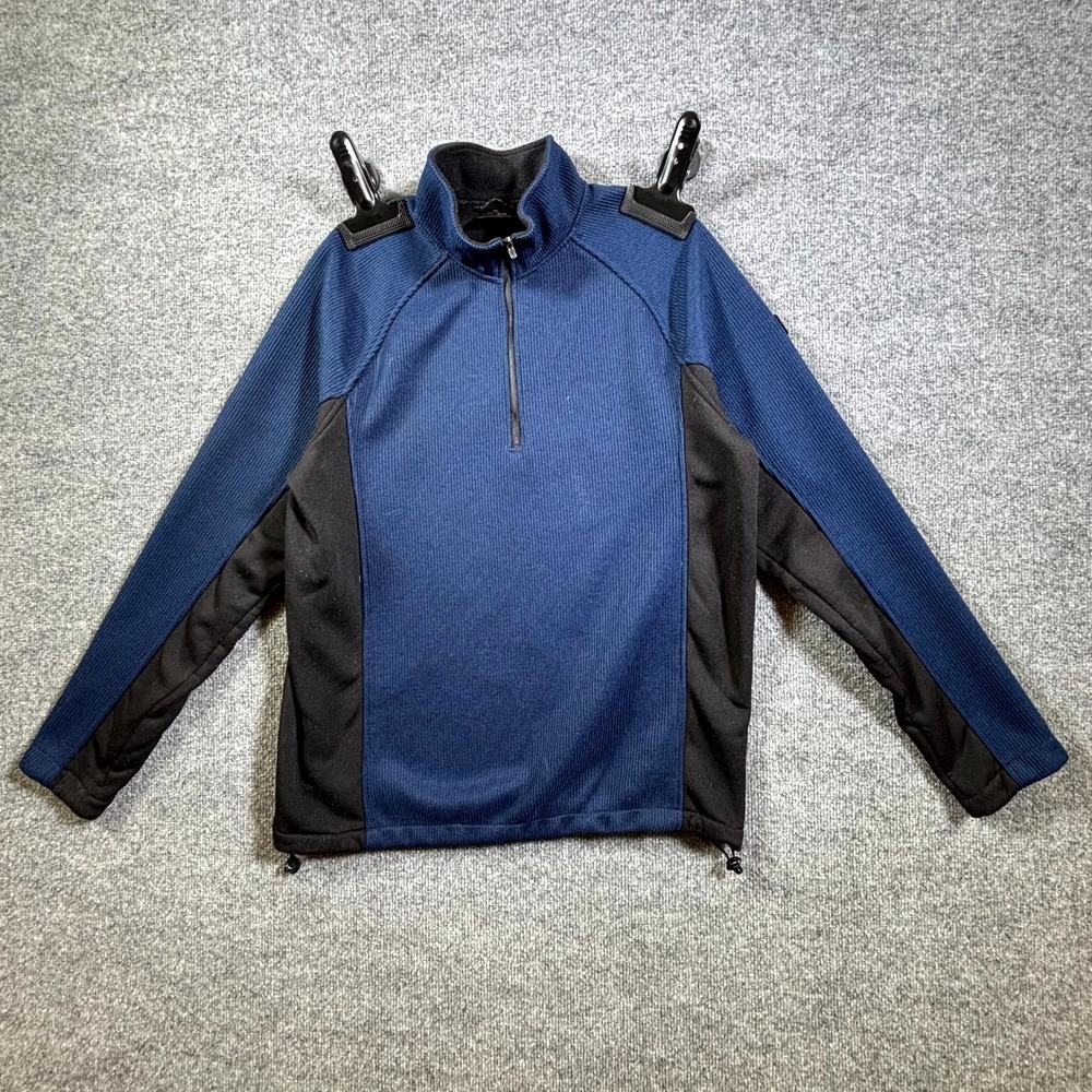 ZeroXposur Sweatshirt Mens M Blue Black Fleece Lined Raglan Quarter Zip L86220